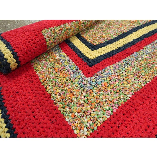 Galerie Shabab Collection Mid-20th Century Handmade American Rag Throw Rug For Sale - Image 10 of 10