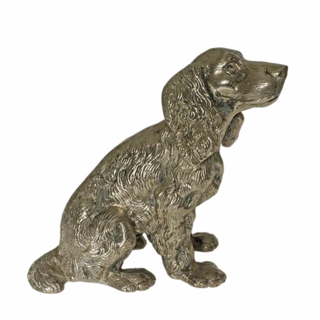 This charming Gucci pewter Spaniel dog sculpture is clearly marked "Gucci Italy" on the underside. A standout piece for a...