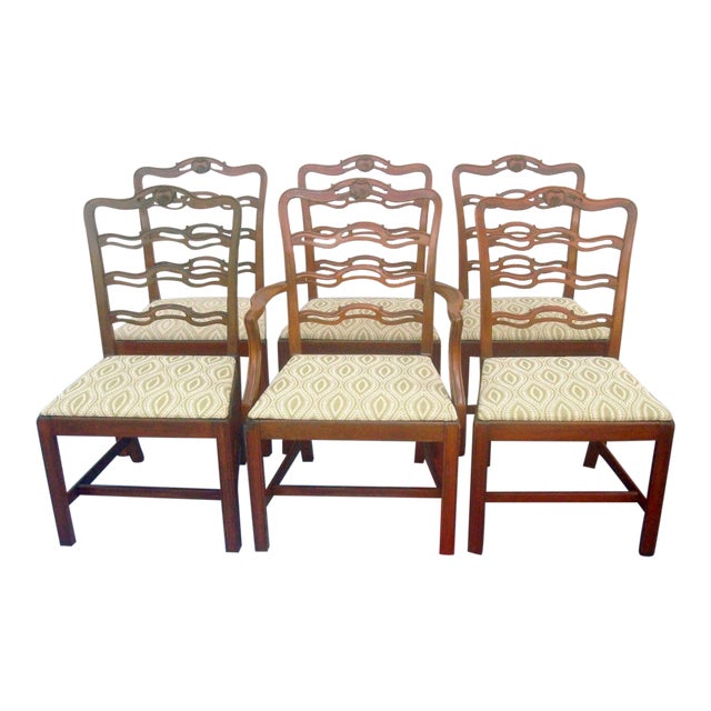 1940s Vintage Cherry Dining Chairs Set of 6 Chairish