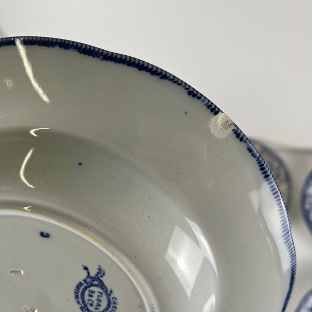 Flora Earthenware Soup Plates by Creil and Montereau, 1800s, Set of 6 For Sale - Image 9 of 14