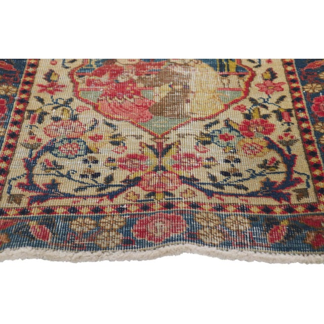 Antique Persian Tabriz Pictorial Rug - 01'08 X 02'05. For Sale - Image 4 of 9