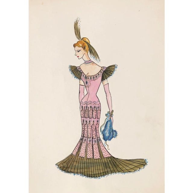 Figurative 1960s Larry Youngblood Mardi Gras Gown For Sale - Image 3 of 3