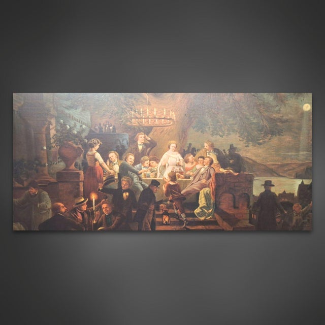 1950s After Christian Eduard Boettcher, Summer Night on the Rhine, 1950s, Oil Painting on Canvas, Framed For Sale - Image 5 of 10
