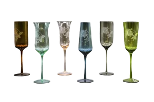 Aurora Flute Glass by Vanessa Cavallaro, Set of 6