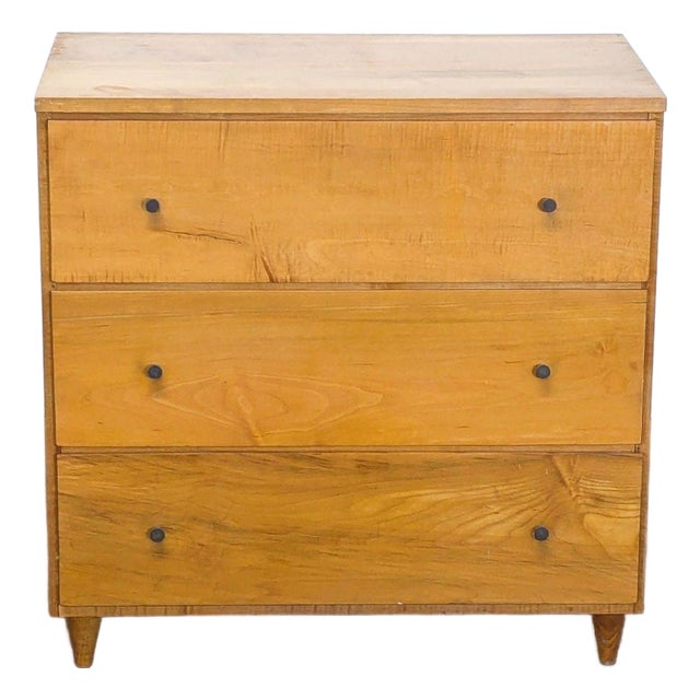 Mid-Century Modern 3-Drawer Solid Wood Dresser For Sale