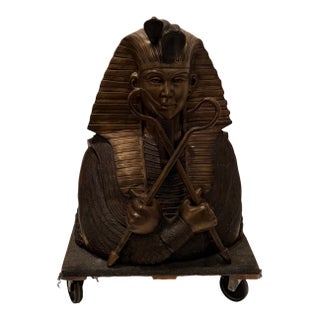 Monumental Dramatic Bronze Egyptian Sculpture of King Tut For Sale