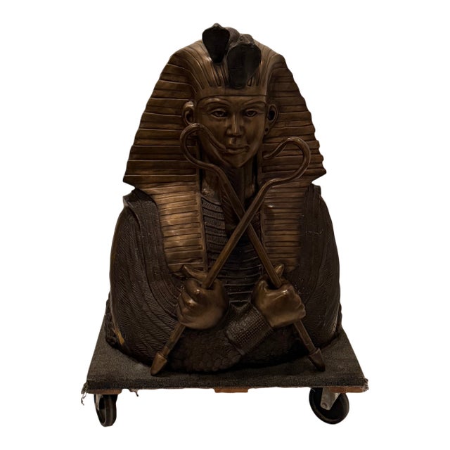 Monumental Dramatic Bronze Egyptian Sculpture of King Tut For Sale