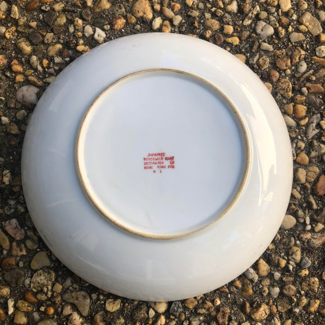 Absolutely beautiful enamel Japanese Porcelain Ware 7.5” shallow bowl. Beautiful condition without flaws. Enamel is very...