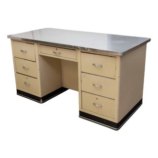 Metal Doctor's Desk, 1950s For Sale