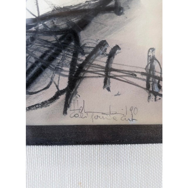 Black Black & White Abstract Ink Drawing on Paper by Manfred Hebenstreit, 24” X 21” For Sale - Image 8 of 11