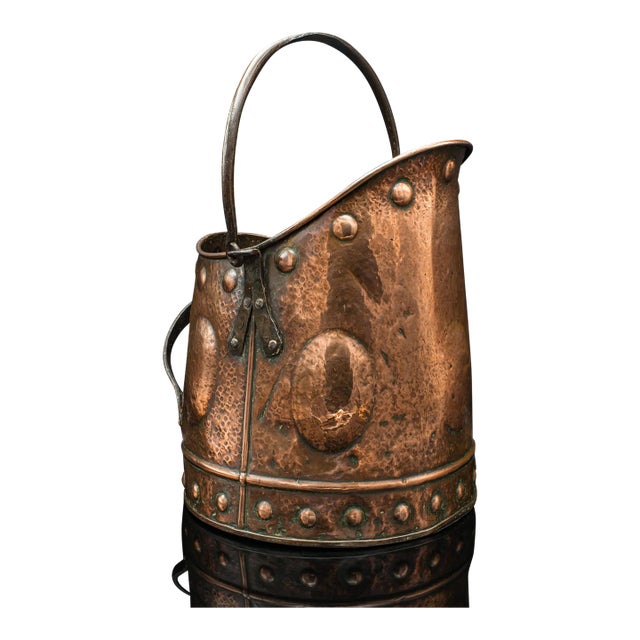 1880's Antique Scottish Copper Coal Scuttle For Sale
