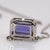 Blue 1ct Aaa Tanzanite Necklace W Natural Diamond Halo in 14k White Gold | Em 7x5mm For Sale - Image 8 of 8
