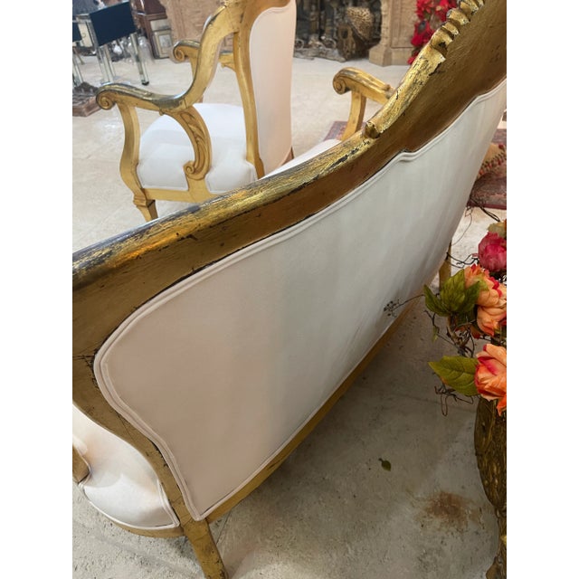 Wood (3 Pc) Antique French Sofa and Chair Set For Sale - Image 7 of 12