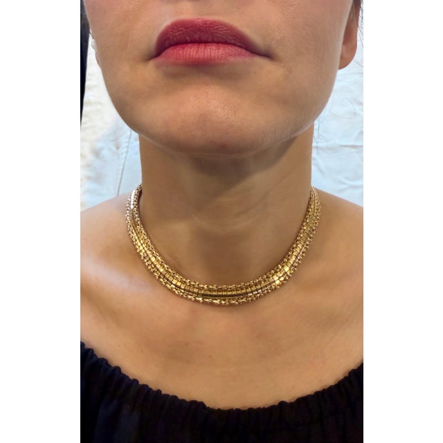 Vintage 18 Karat Yellow Gold 55.5 Gm Choker Link Like Chain Unisex, 16" Necklace For Sale - Image 13 of 18