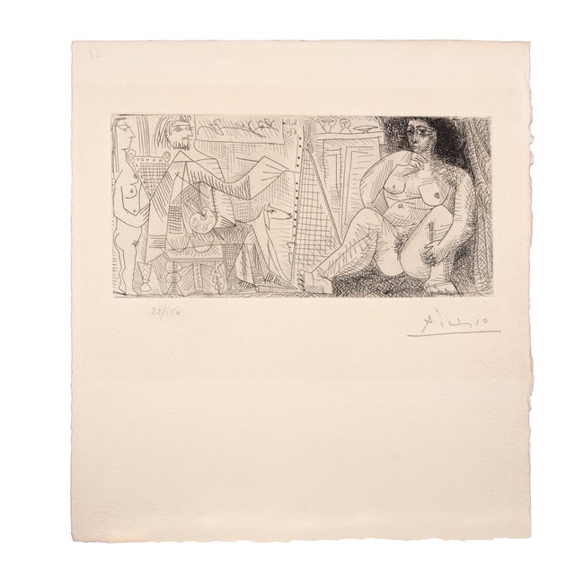 Modern Pablo Picasso, Le Peintre et Son Modèle, Etching, 1963 For Sale - Image 3 of 4