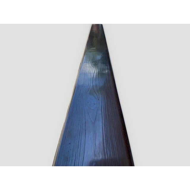 Andrianna Shamaris Midcentury Couture Espresso Stained Teak Wood Long Bench For Sale In New York - Image 6 of 6