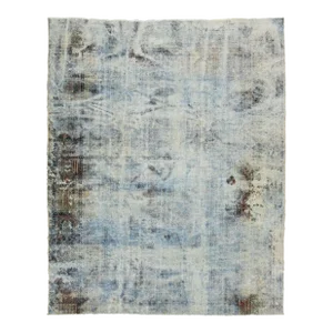 9 X 11 Vintage Blue Persian Wool Rug With an Allover Design