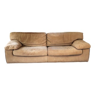 Roche Bobois for Tre Erre S.p.A. Buffalo Camel Leather Sofa For Sale