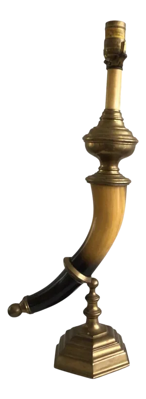 1960s Chapman Faux Horn and Brass Table Lamp