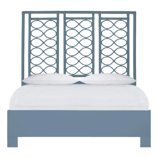 Infinity Platform Bed Queen, Regatta Blue For Sale