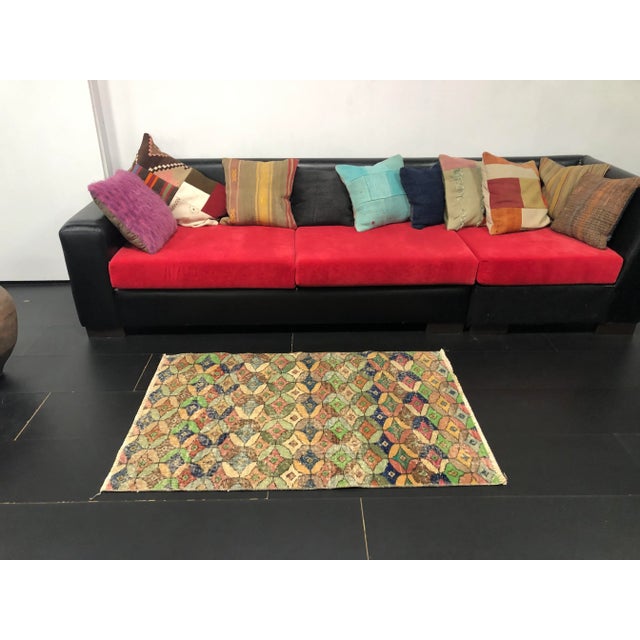 Vintage Distressed Turkish Handmade Wool Boho Rug For Sale - Image 4 of 11