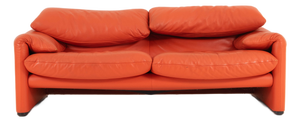 Maralunga 2-Seater Sofa in Leather by Vico Magistretti for Cassina