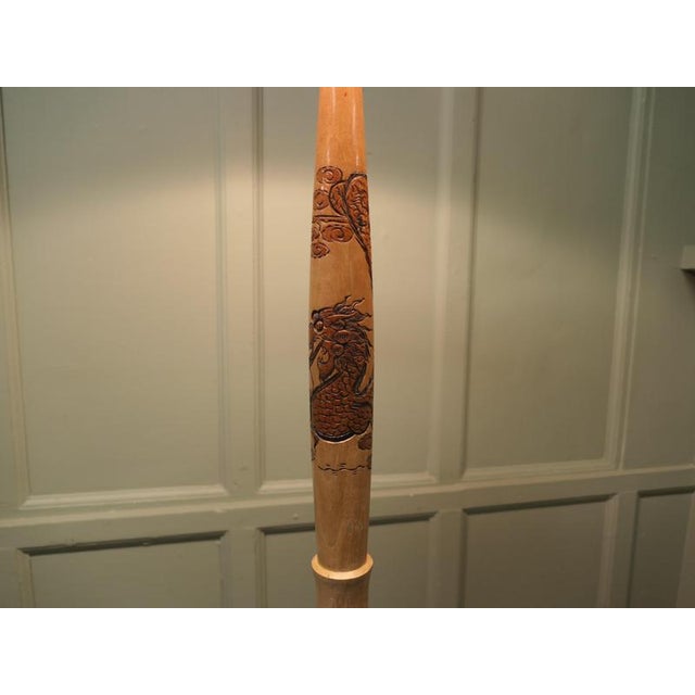 Vintage Carved Floor Lamp, 1930 For Sale - Image 4 of 8