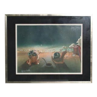 Xavier Degans, Surrealist Artwork, 1970s, Print, Framed For Sale