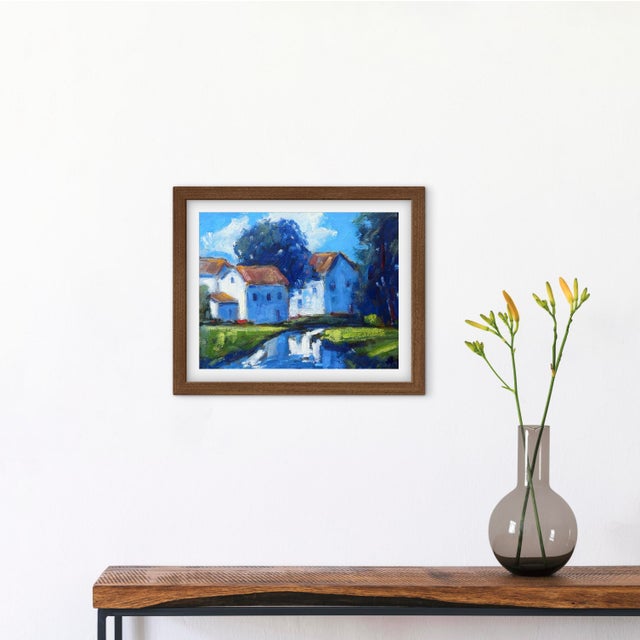 Sutter Creek - captures a vibrant, impressionistic village scene defined by bold color choices and energetic brushwork. 11...
