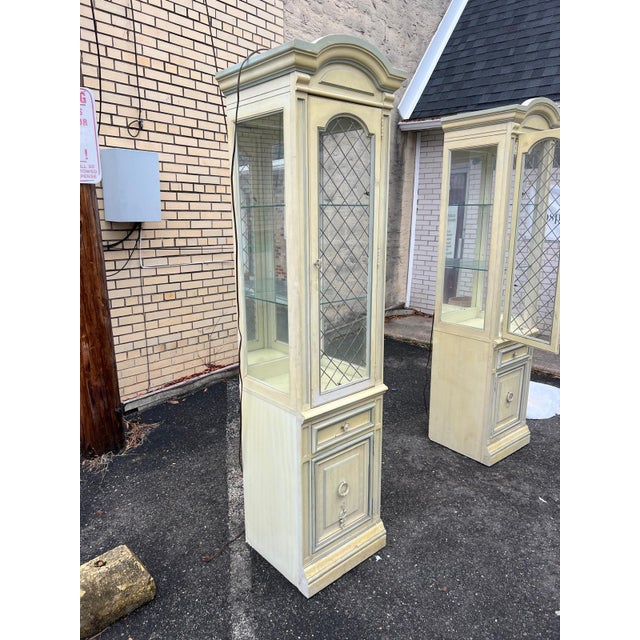 Vintage Painted China Cabinet Wall Unit For Sale - Image 4 of 8