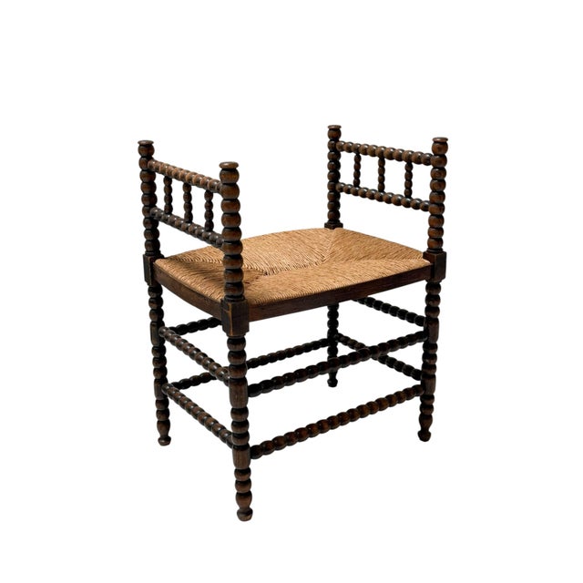 Dutch Jacobean Style Hand-Crafted Beech Bobbin Stool, 1900s For Sale - Image 9 of 9