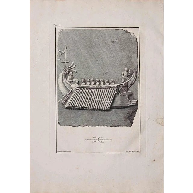 Ancient roma fresco, original etching from the end of the 18th century, made by various old masters. Good condition....