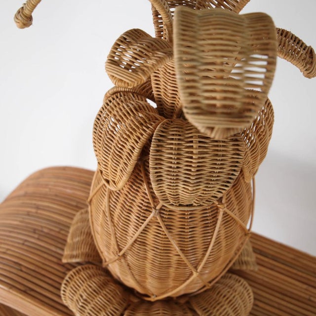 Pineapple Lamps in Woven Wicker, Set of 2 For Sale - Image 6 of 14