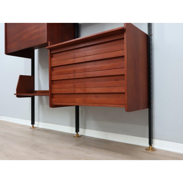 1950s Mid-Century Italian Modular Wall Unit with Folding Desk, 1950s For Sale - Image 5 of 17