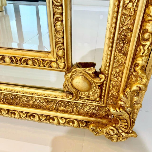2010s French Style Gold Floor/Wall Mirror – Tall Statement Mirror For Sale - Image 5 of 7
