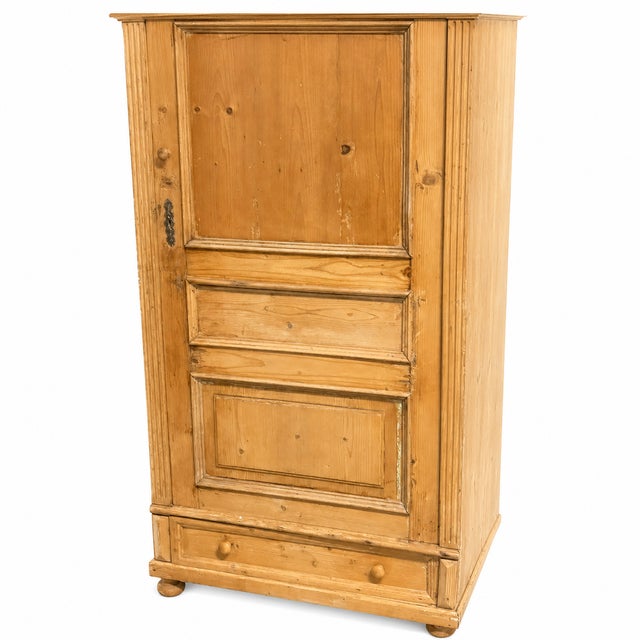 Late 20th Century Traditional Pine Single Door Armoire, Vintage For Sale - Image 5 of 7