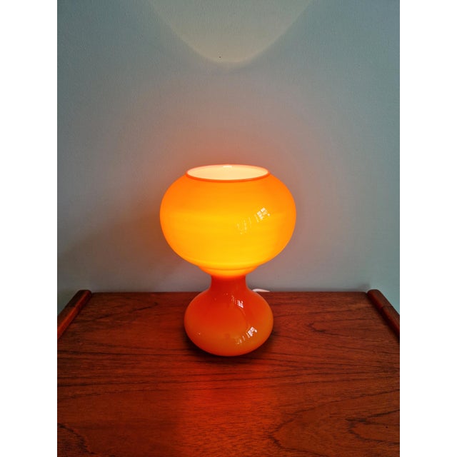 Space Age Table Lamp in Orange Glass, Belgium, 1960s For Sale - Image 11 of 13