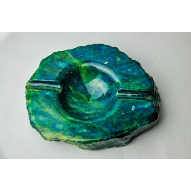 Hollywood Regency Turquoise Alabaster Ashtray attributed to Romano Bianchi, Italy, 1970s For Sale - Image 3 of 10