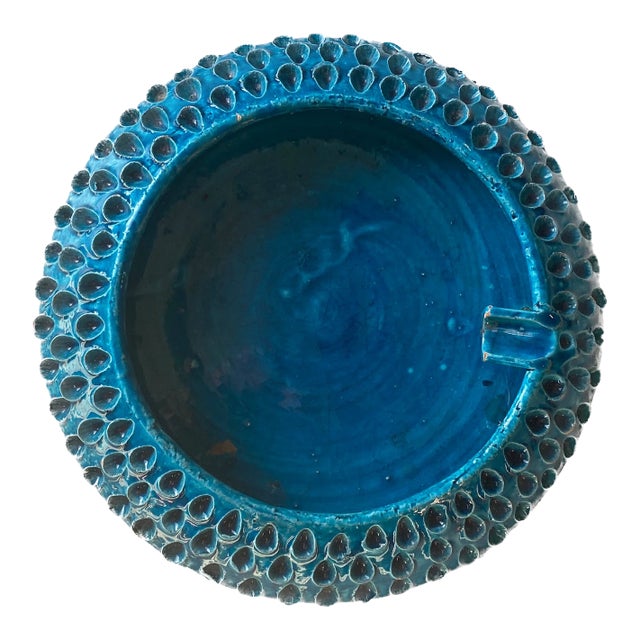 Vintage Bitossi Ashtray: Mid-Century Modern Italian Ceramic, Rimini Blue For Sale