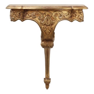 20th Century Louis XV Giltwood Wall Console, France, 1950s For Sale