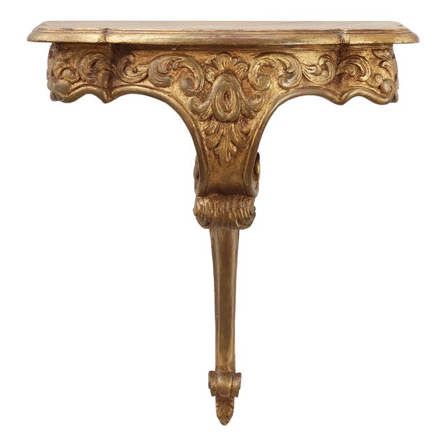 20th Century Louis XV Giltwood Wall Console, France, 1950s For Sale