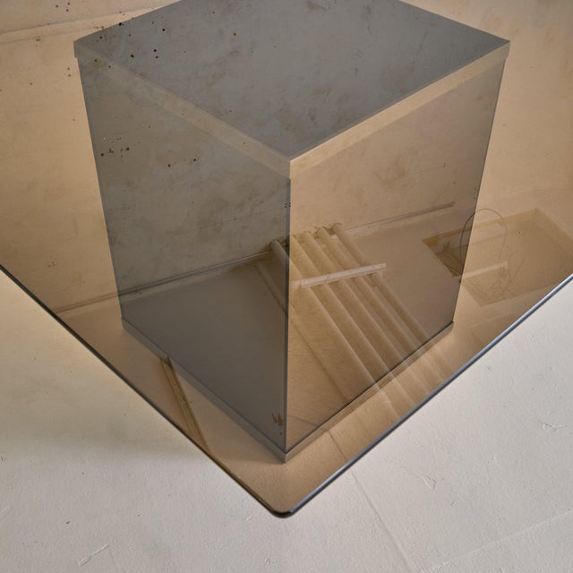 Italian Bronze Mirrored Dining Table Attributed to Gavina, 1975 For Sale - Image 11 of 12