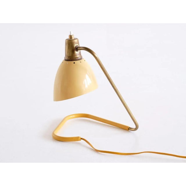 Table Lamp with Yellow Adjustable Shade by Robert Caillat, France, 1950s For Sale - Image 4 of 12