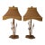 Late 20th Century Bamboo Tole Table Lamps With Pagoda; A Pair For Sale