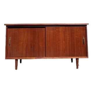 1960's Compact Walnut Credenza For Sale