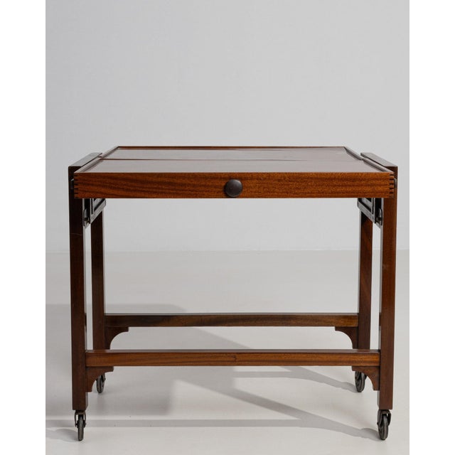 Brown Mid 20th Century France Art Deco Brown Wood Bar Carts & Dry Bars For Sale - Image 8 of 10