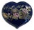 Vintage m.i. Made in Japan Cobalt Blue Heart Jewelry Trinket Box W/ Peacock & Peony Motif For Sale