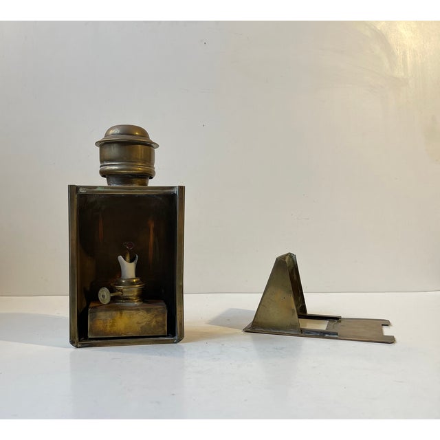 Gold Nautical Ship Lamp in Brass from Sherwoods LTD England, 1920s For Sale - Image 8 of 12