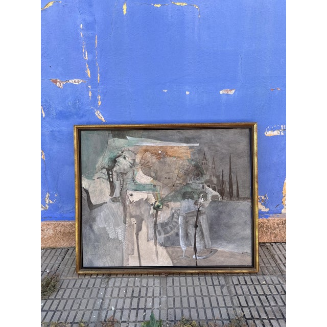 Antonio Collado, Memory in Gray, 1990s, Oil Painting on Canvas For Sale - Image 4 of 4