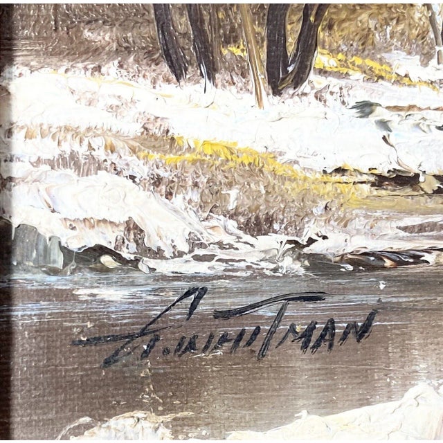 Gordon Whitman Small Framed Original Oil Painting on Canvas of a Mountain Landscape For Sale - Image 4 of 9